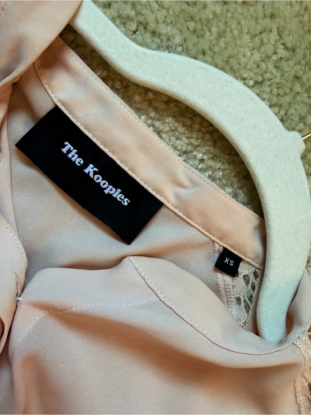 The Kooples Pale Pink Lace-Trim Button-Front Blouse - Picture 4 of 6